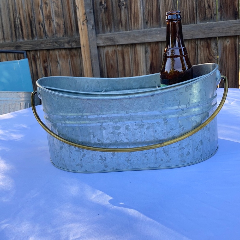 Cute small Galvanized utensil caddy tray